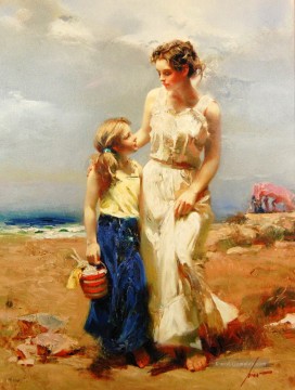 PD Mutter und Tochter Frau Impressionist Ölgemälde